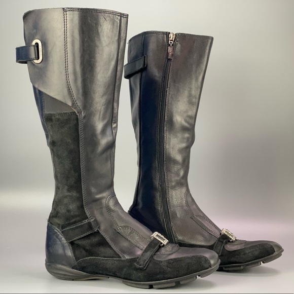 Cesare Paciotti Leather and Suede Tall Boots - Picture 2 of 8